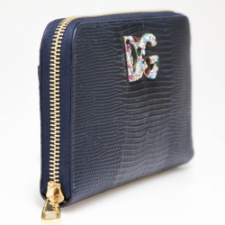 Compagnon DOLCE & GABBANA façon lézard bleu