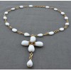 Collier Croix blanc Marguerite de Valois