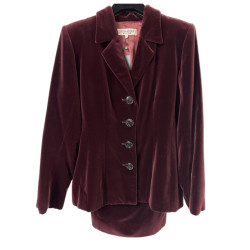 Tailleur YSL Variations velours rouge cardinal