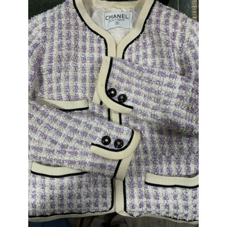 Veste CHANEL mauve fils d'argent