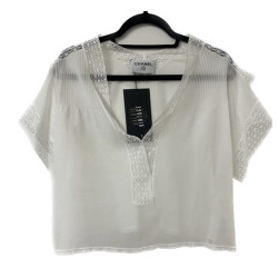 Blouse CHANEL coton blanc