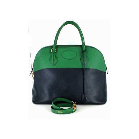 Bolide HERMES bicolore bleu & vert GM