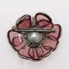 Broche camélia MARGUERITE DE VALOIS améthyste