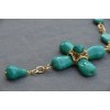 Collier Croix MARGUERITE DE VALOIS pâte de verre vert jade