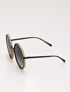 CHANEL rafia black sunglasses