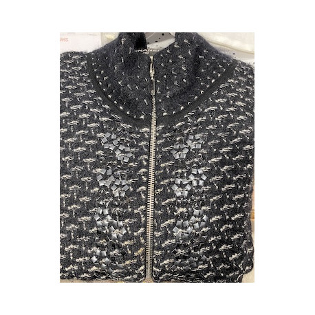 Gilet CHANEL zippé gris