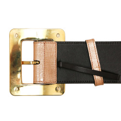 Ceinture YSL large cuir marron