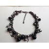 Collier CHANEL chaines ruthénium, perles et CC