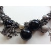 Collier CHANEL chaines ruthénium, perles et CC