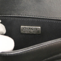 Sac CHANEL Boy en cuir noir et strass