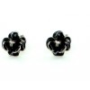  Clips d'oreille CHANEL camélia noir grand modèle