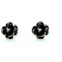 Boucles d'oreille clips CHANEL camélia noir