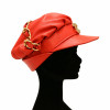 Casquette CHANEL cuir rouge