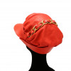 Casquette CHANEL cuir rouge