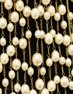 CHANEL pearl and gold bib necklace