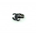 Ring CHANEL double C Black enameled