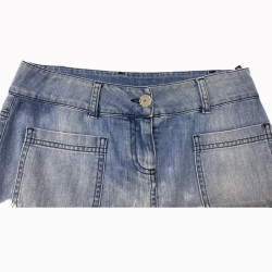 Jupe T38 CHANEL courte denim bleu