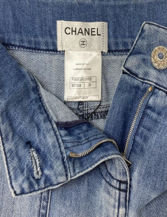 Jupe T38 CHANEL courte denim bleu