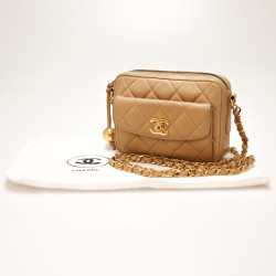 Sac Camera beige vintage CHANEL