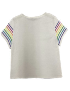 Pull COURREGES  T L blanc et multicolore