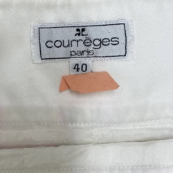  NETTOYER Jupe T 40 COURREGES blanche avec formes géométriques