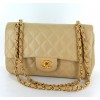 timeless CHANEL en cuir de veau lisse beige TM