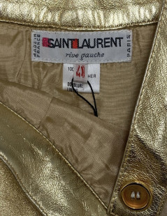 Jupe YSL YVES SAINT LAURENT cuir doré