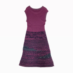 Robe T 36 CHANEL tricot violet et bleu nuit