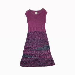 Robe T 36 CHANEL tricot violet et bleu nuit