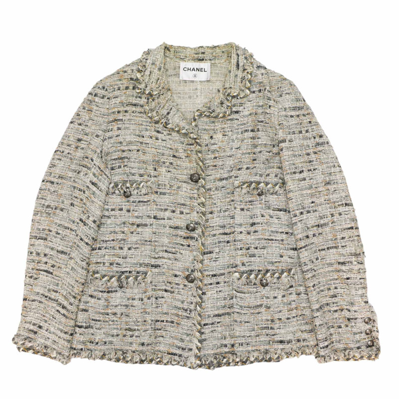 Veste tweed CHANEL grise