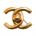 Broche CHANEL turnlock dorée