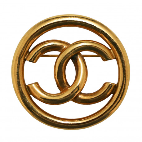 Broche vintage Turnlock CHANEL doré