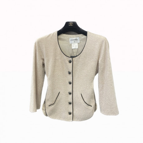 Veste CHANEL tweed rose T40 "les fonds marins"