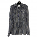 Blouse T 40 CHANEL bleu blanc fils d'argent