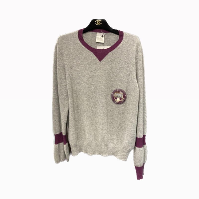 Pullover T 44 CHANEL cachemire gris