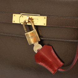 HERMES  Kelly 32 two-tone Box leather