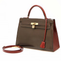 HERMES Kelly 32 two-tone Box leather