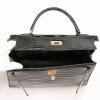 Kelly 35 HERMES porosus noir Vintage