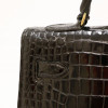 Kelly 35 HERMES porosus noir Vintage