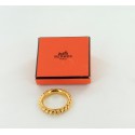 Scarf HERMES twisted chain plated ring gold