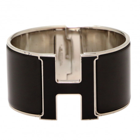 Bracelet Clic Clac HERMES émaillé noir