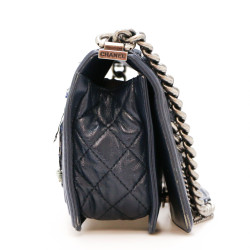 Sac CHANEL Enchained Boy tweed bleu