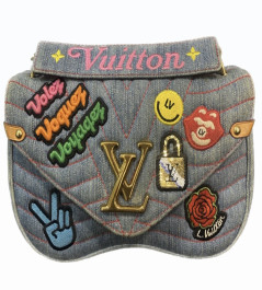 Sac  LOUIS VUITTON toile denim brodé