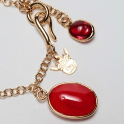 MARGUERITE de VALOIS red molten glass bracelet