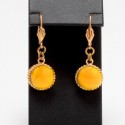 Clous d'oreille MARGUERITE de VALOIS cabochons jaunes