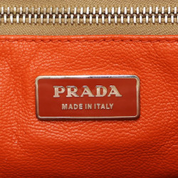 Sac PRADA paille autruche corail