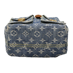 Sac à dos Montsouris LOUIS VUITTON denim bleu  PM