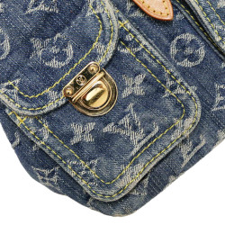 Sac à dos Montsouris LOUIS VUITTON denim bleu  PM