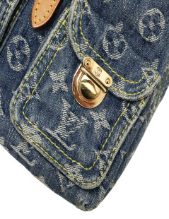 Sac à dos Montsouris LOUIS VUITTON denim bleu  PM