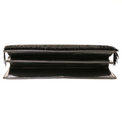 CHRISTIAN DIOR patent semi-mat black leather clutch bag